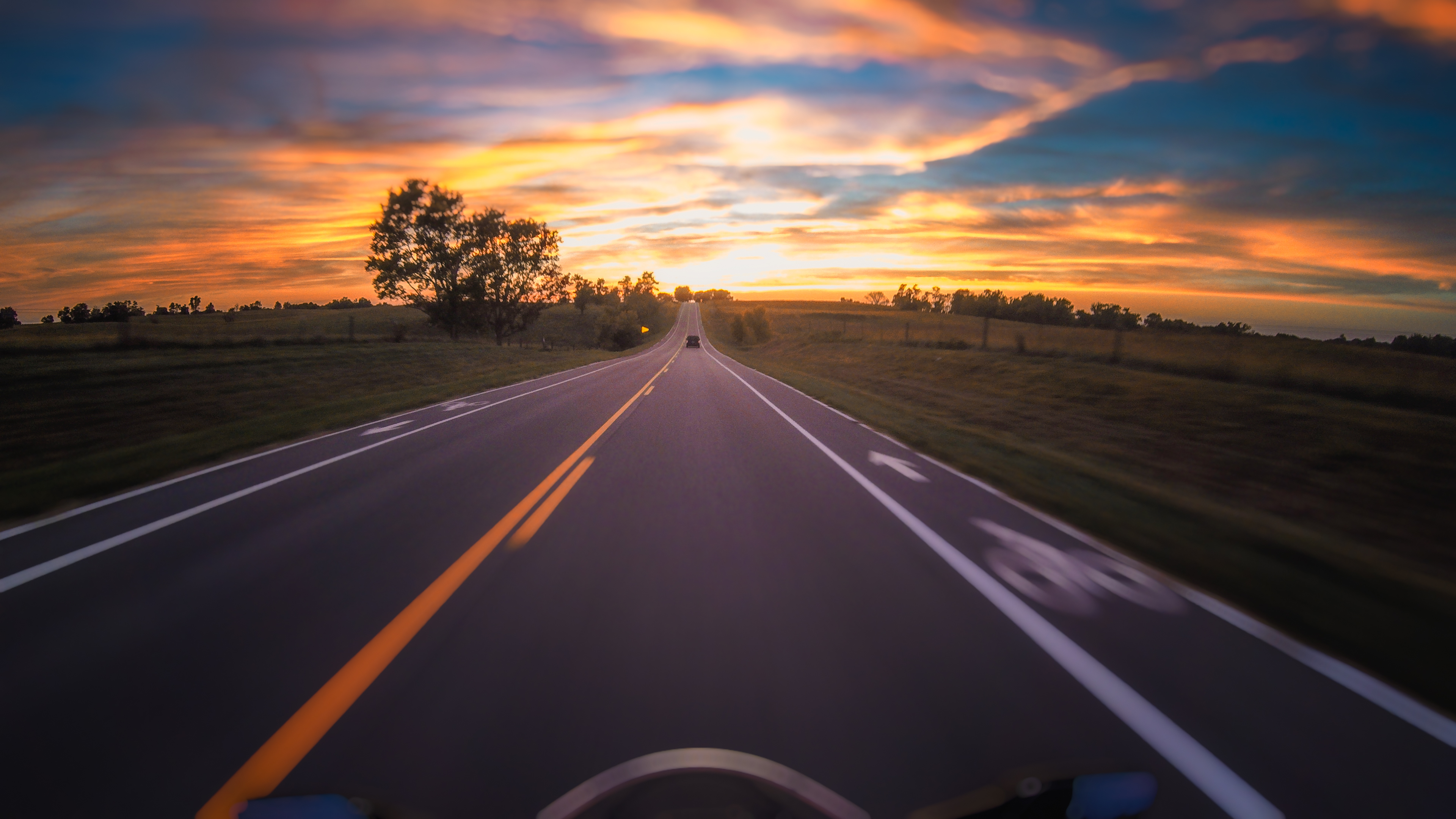 Country drive in Kentucky at Sunset