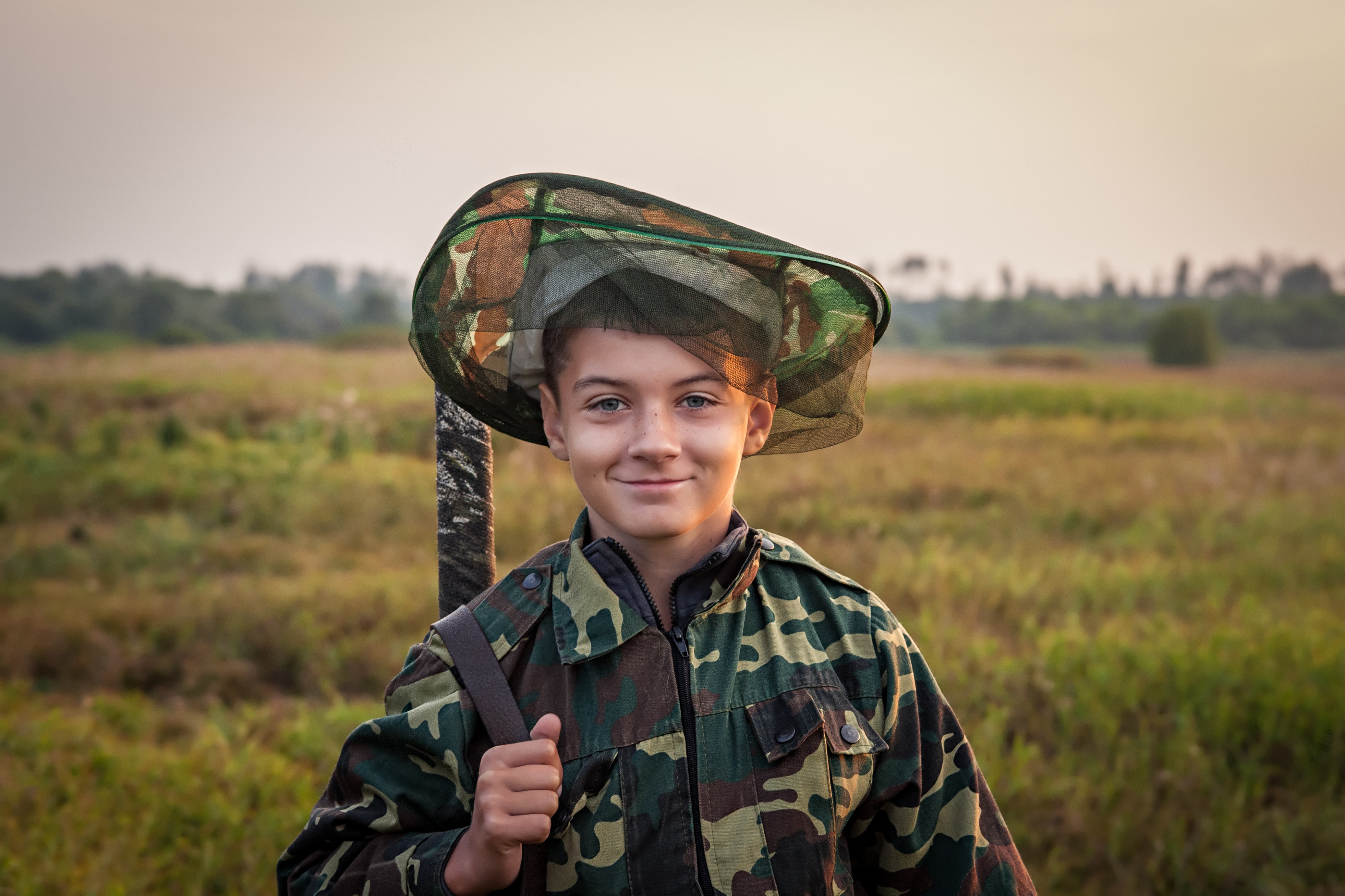 young kid hunting