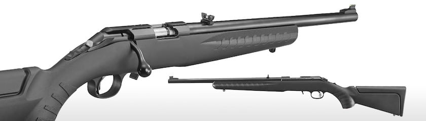 Ruger american rimfire compact rifle on white background