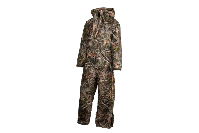 A pair of Redhead Silent Stalker coveralls for hunting.