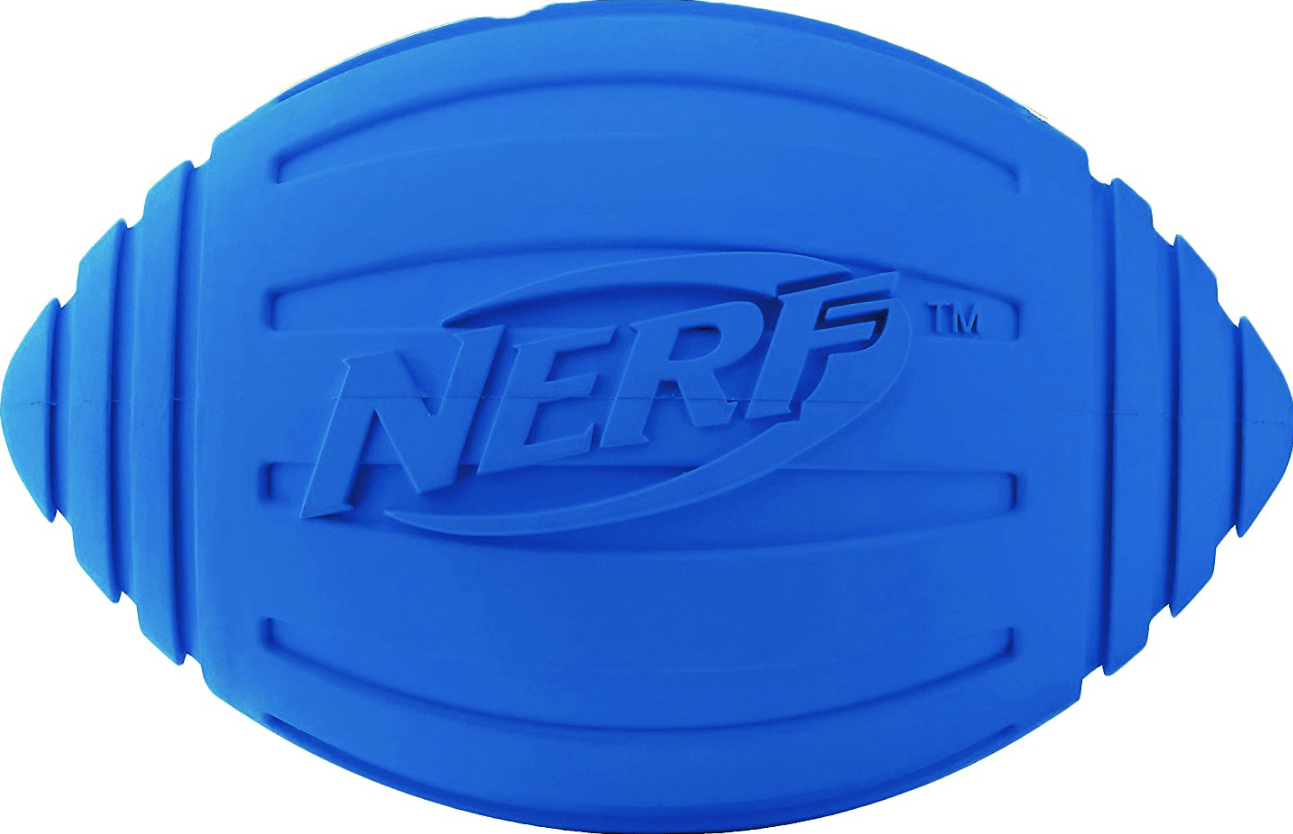 Roll over image to zoom in Nerf Dog Ridged Squeak Football Dog Toy, Large