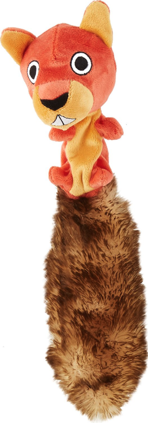JW Pet Crackle Heads Skippy the Squirrel Dog Toy