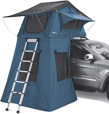Rooftop tent built onto a truck