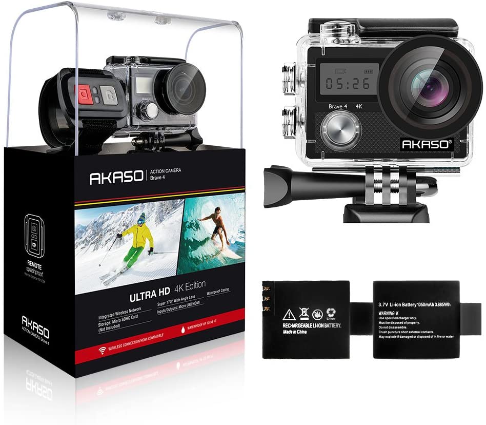 AKASO Brave 4 4K 20MP WiFi wearable camera
