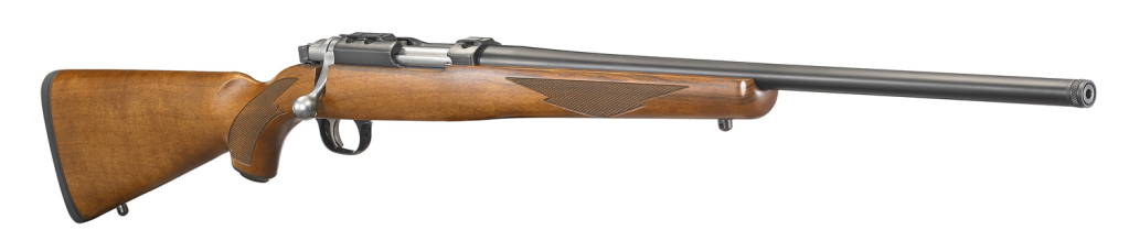 Ruger 77/22 rifle on white background