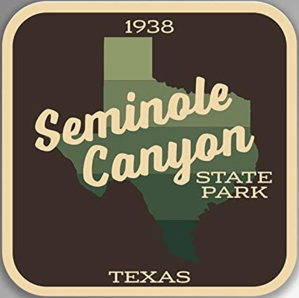 Vinyl decal sticker of Seminole Canyon State Park in Texas.