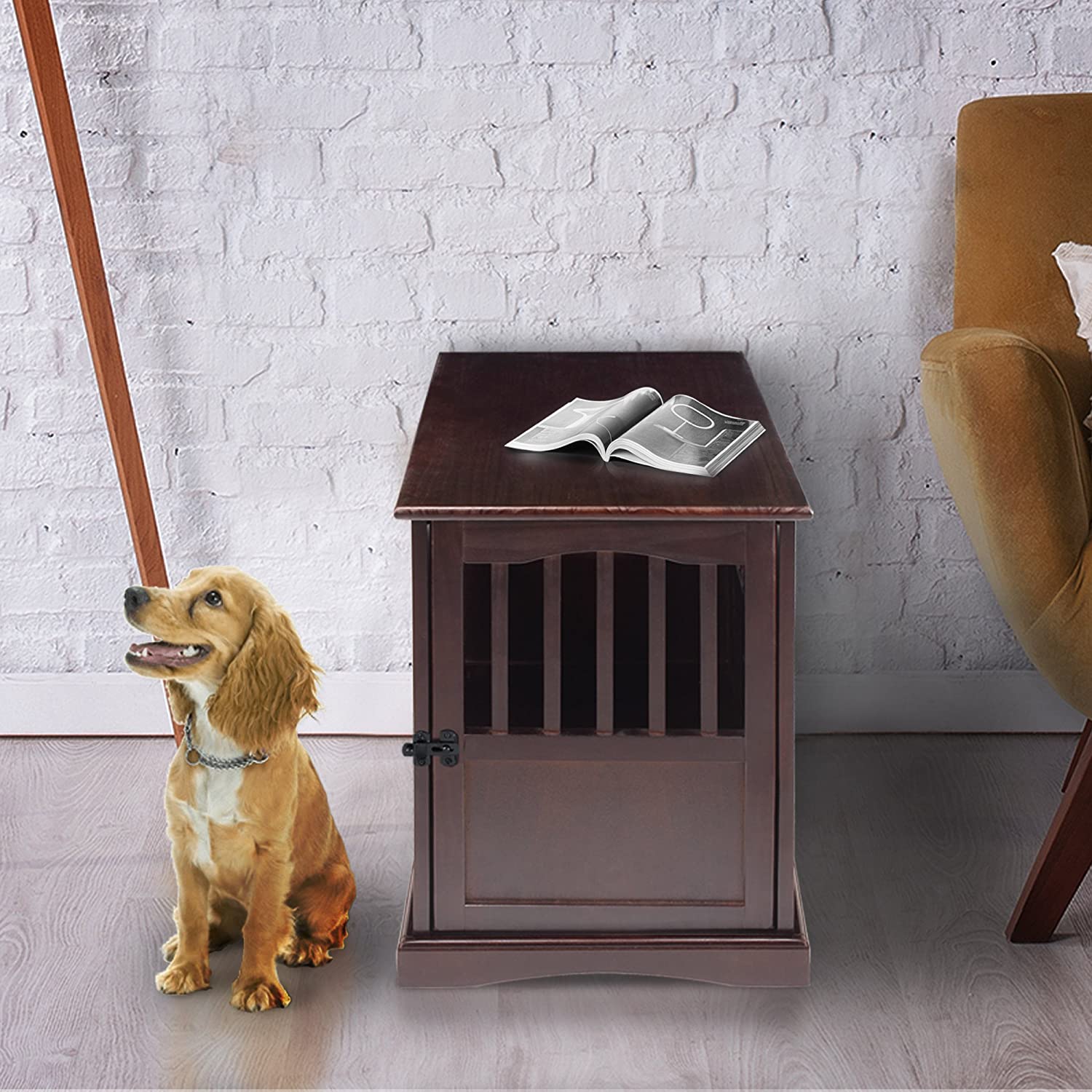 Casual Home Wooden Medium Pet Crate, End Table
