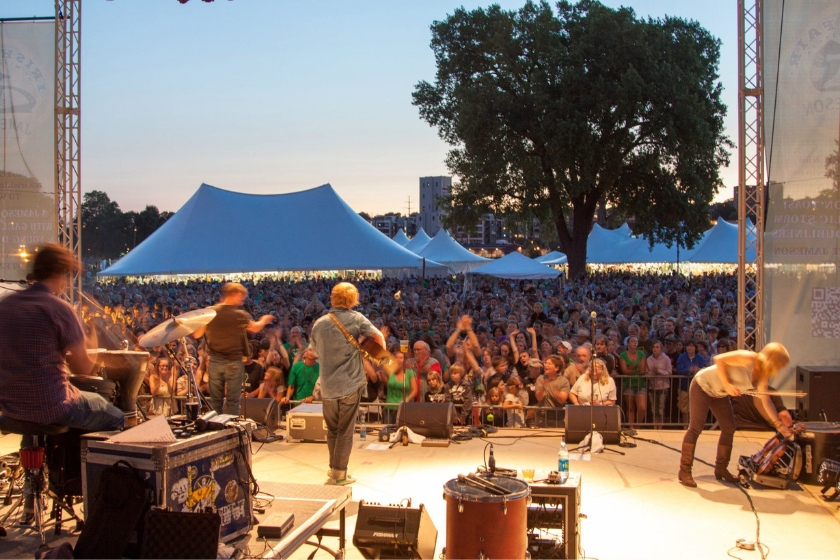 view of a concert at irish fair minnesota