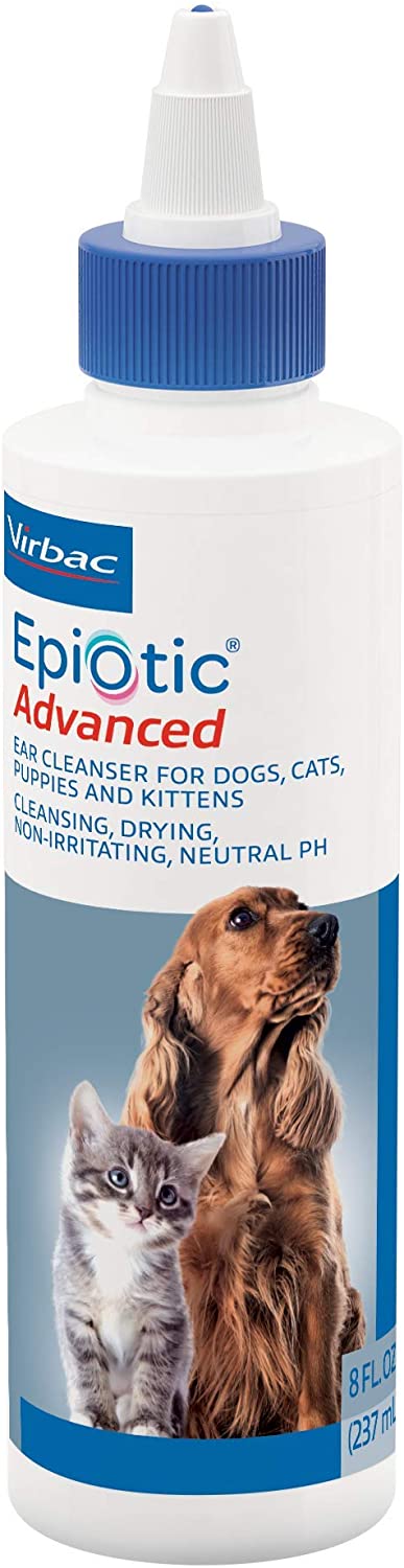 Virbac EPIOTIC Advanced Ear Cleanser, Vet-Recommended For Dogs and Cats, For Ear Cleaning and Grooming, Powerful Rinse With No Sting, Safely Removes Debris and Wax, Package May Vary