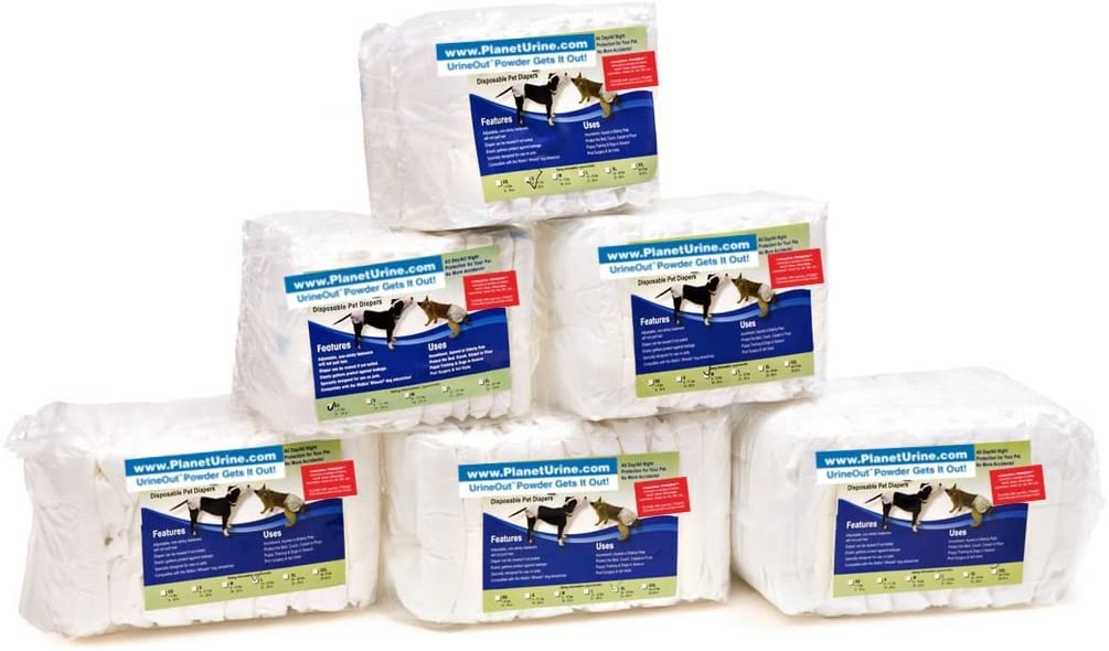 Planet Urine Disposable Dog Diapers and Cat Diapers, for Potty Training and Incontinence Issues, 10 Count