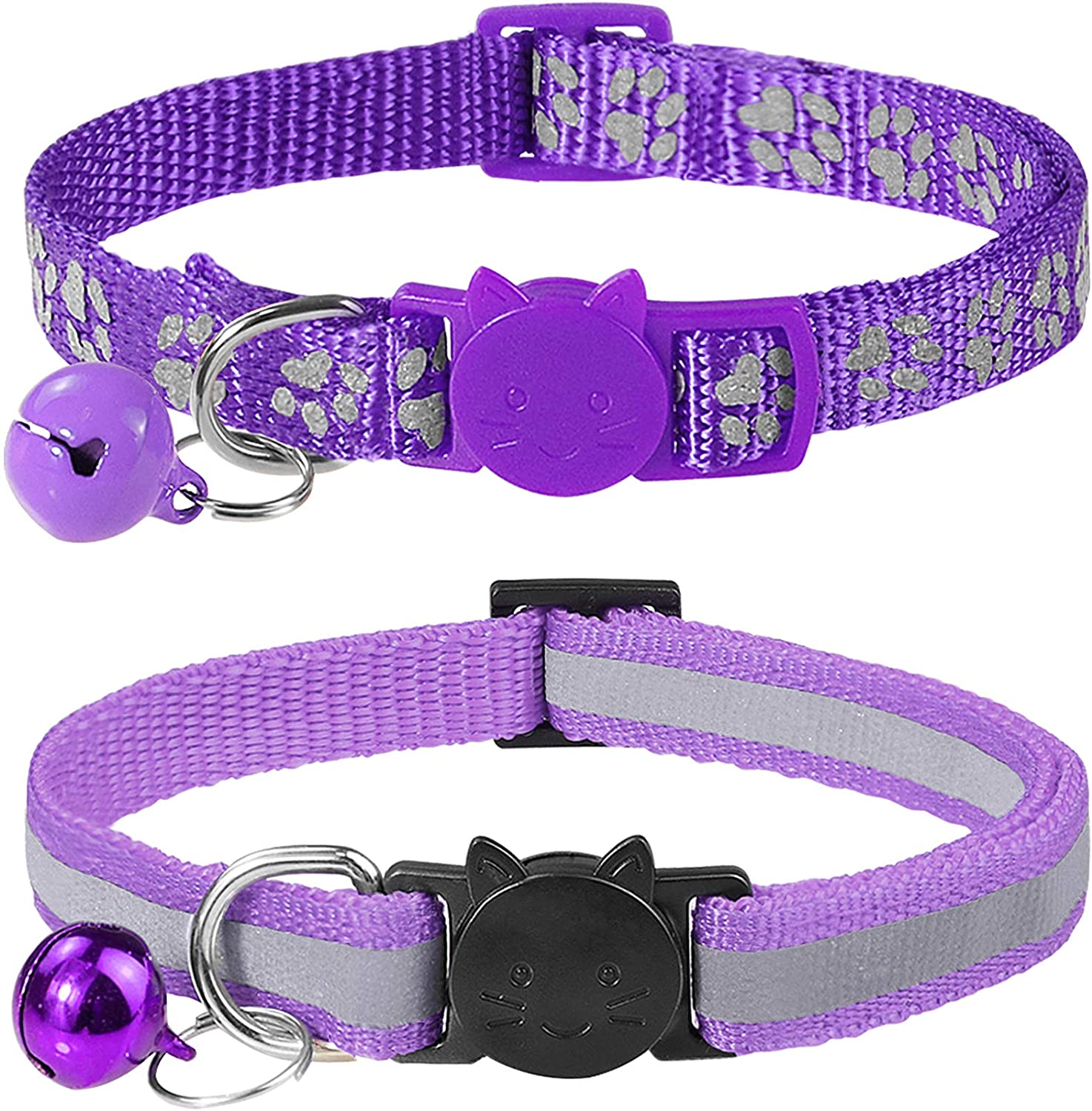 Taglory Reflective Cat Collars Breakaway with Bell, 2 Pack