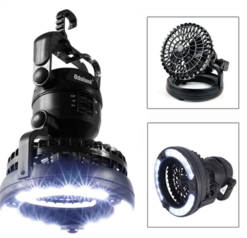 Odoland Portable LED Camping Lantern/ tent fan