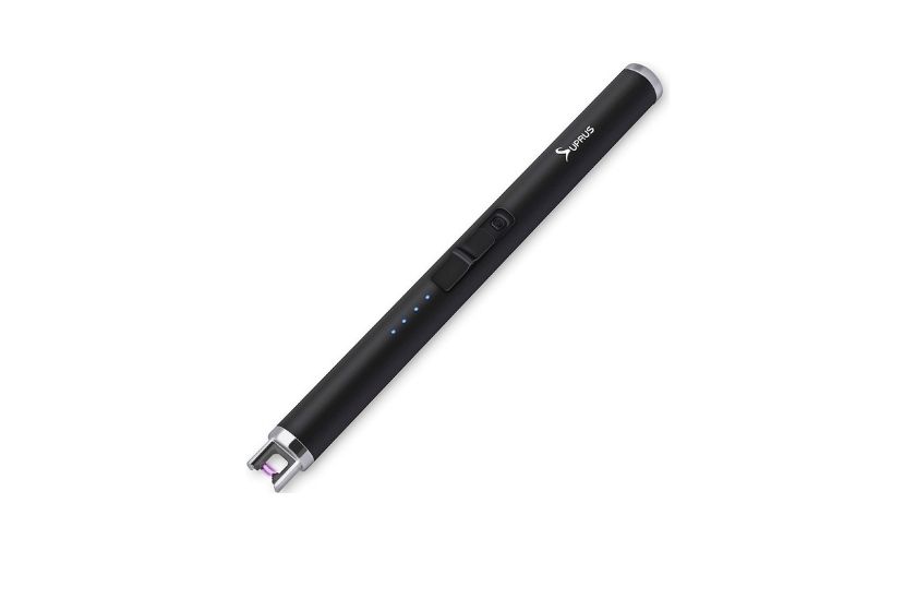 black electric lighter with white background