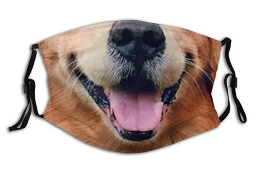 dog face mask golden retriever