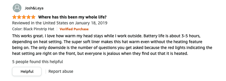 heated hat