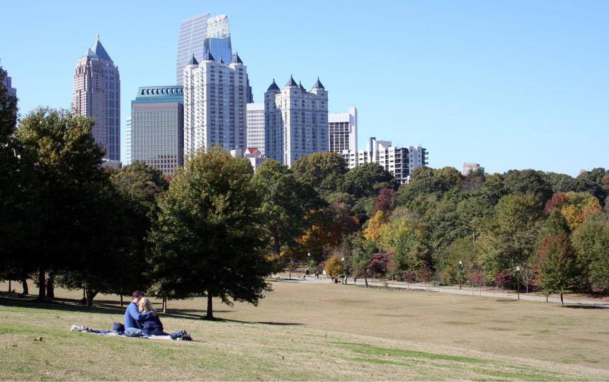 Lovers in a City Park