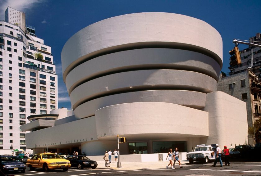 USA: New York, the Guggenheim Museum. USA: New York, le mus&eacute;e Guggenheim.