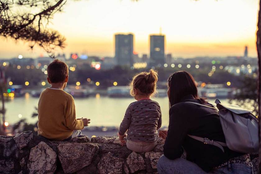 urban families outdoors