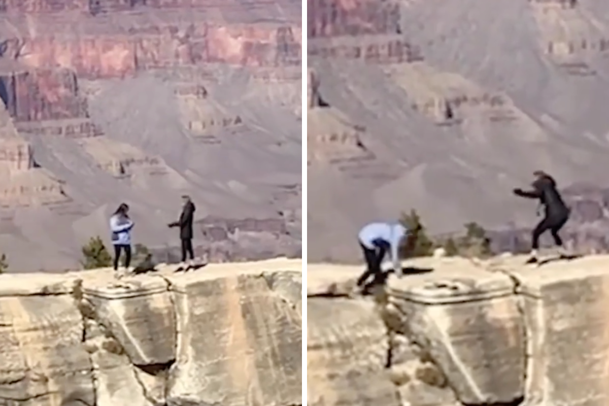 hiker slips on ledge