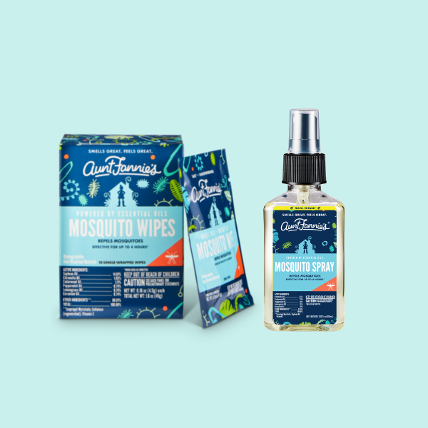 A bottle of Aunt Fannie's Mosquito Spray