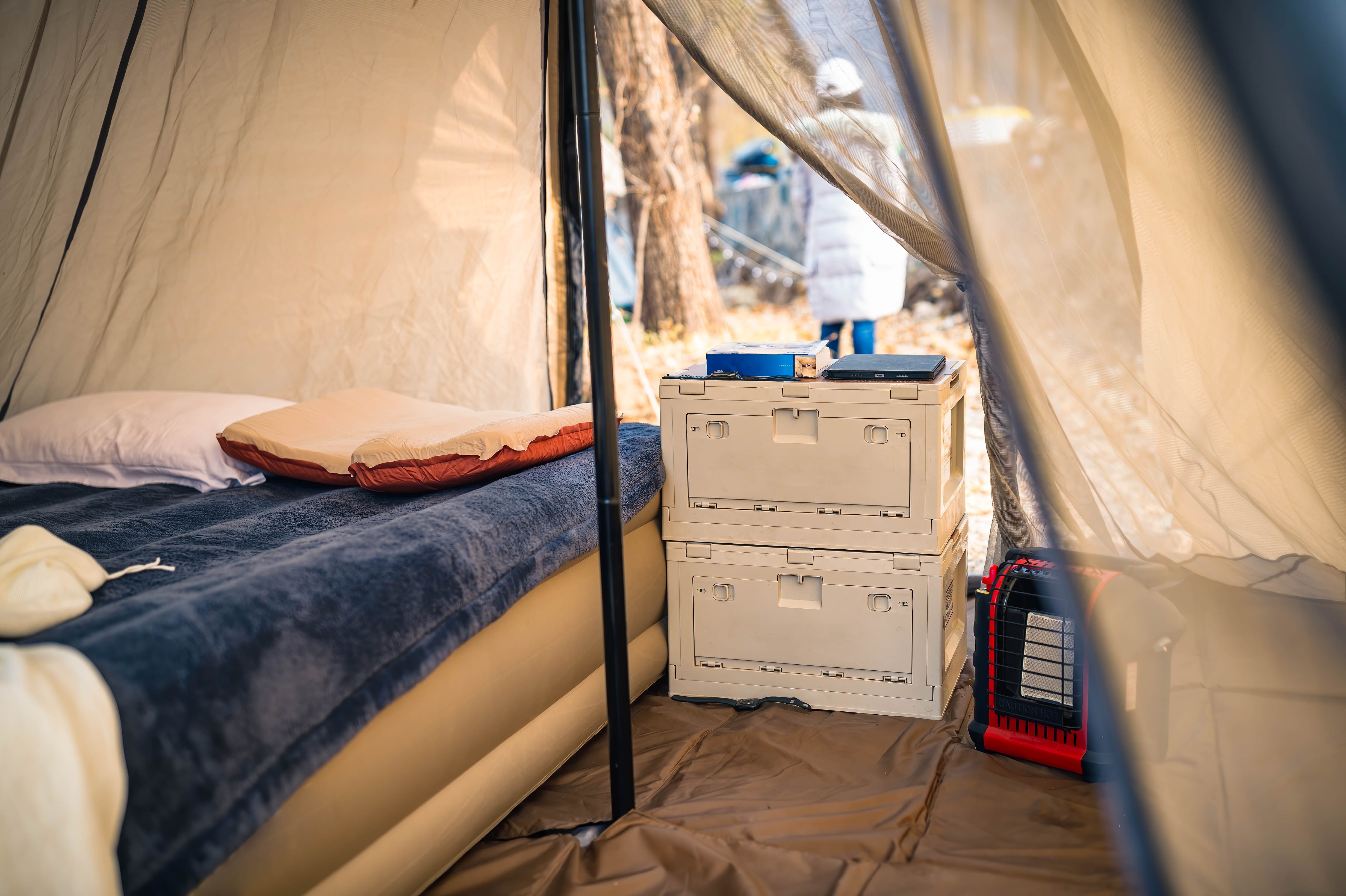 Interior view of tent for camping
