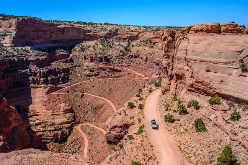 Shafer Trail road in Canyonlands National Park, Utah USA