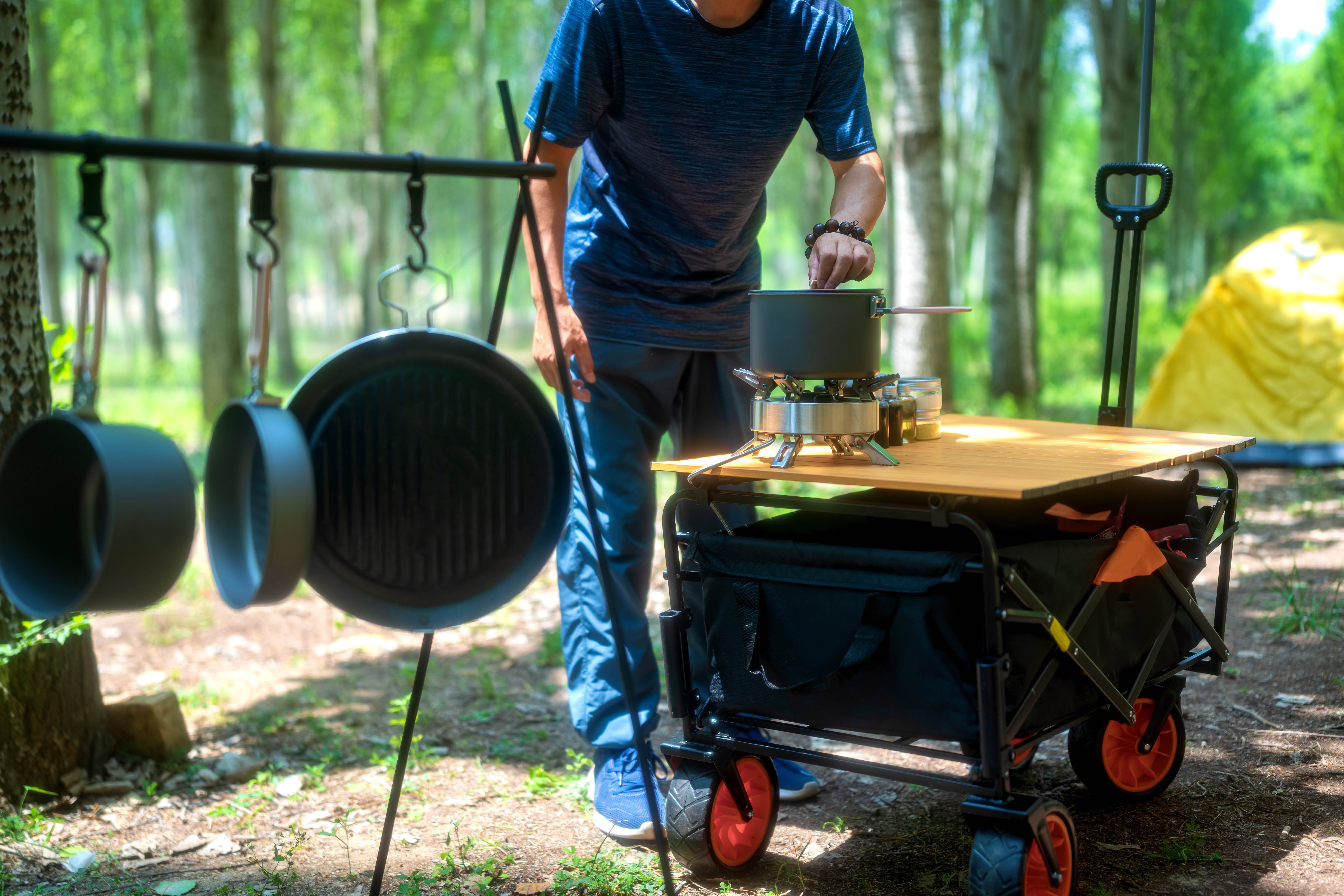 Outdoor picnic cooking