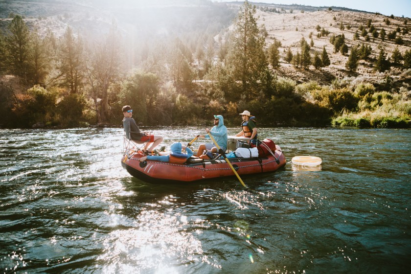A fun end of summer vacation, a group of men take a casual rafting trip on the Deschutes River in Oregon state, enjoying white water rapids and fly fishing. Three day trip, starting in Warm Springs and pulling out in Maupin.