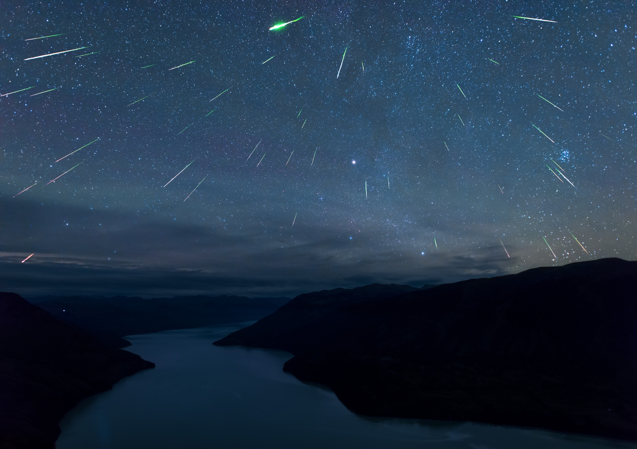 Perseids meteor shower, appeared during the middle of August every year.