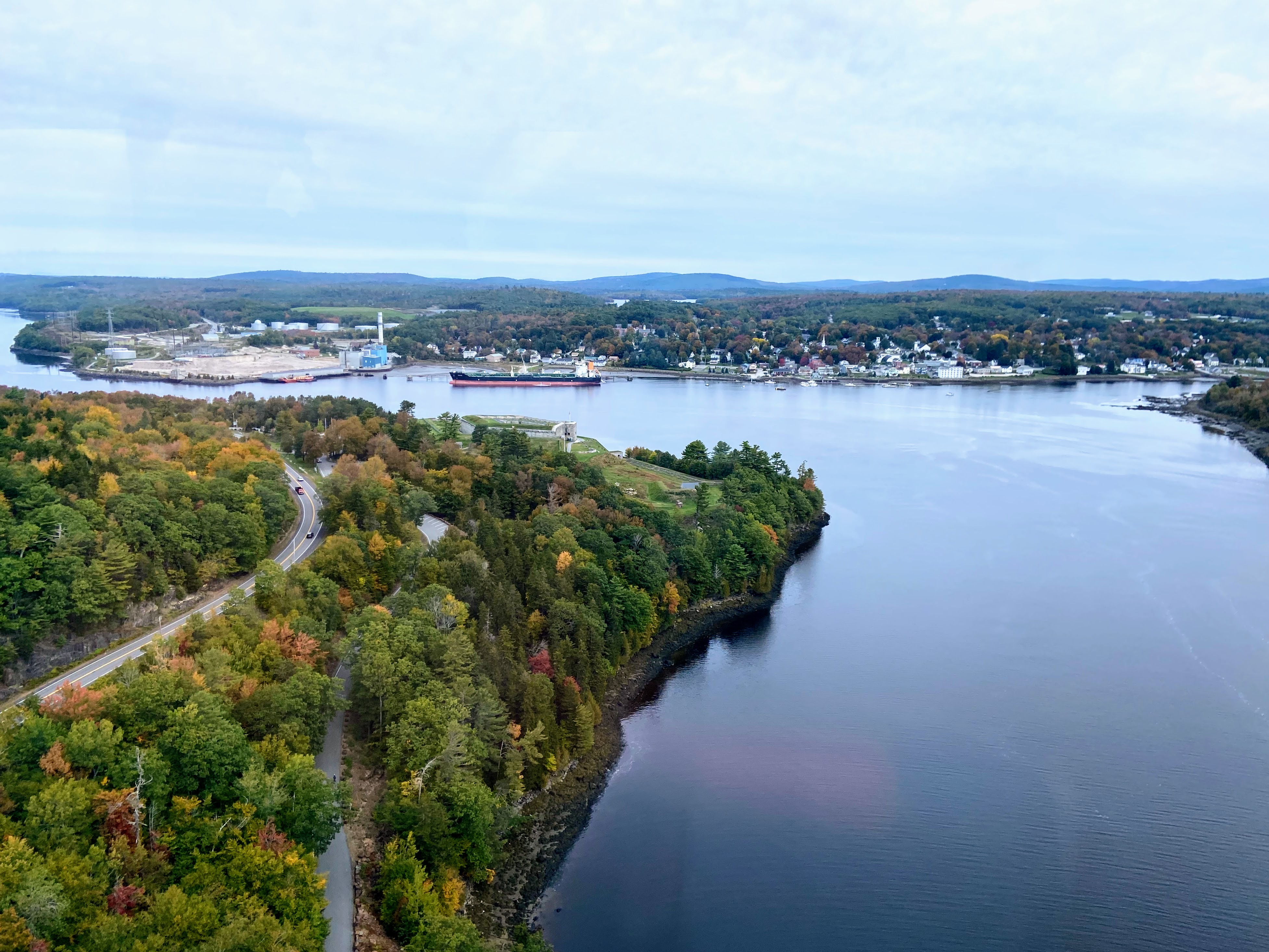 Penobscot Narrows Bridge and Observatory in Prospect, Maine.