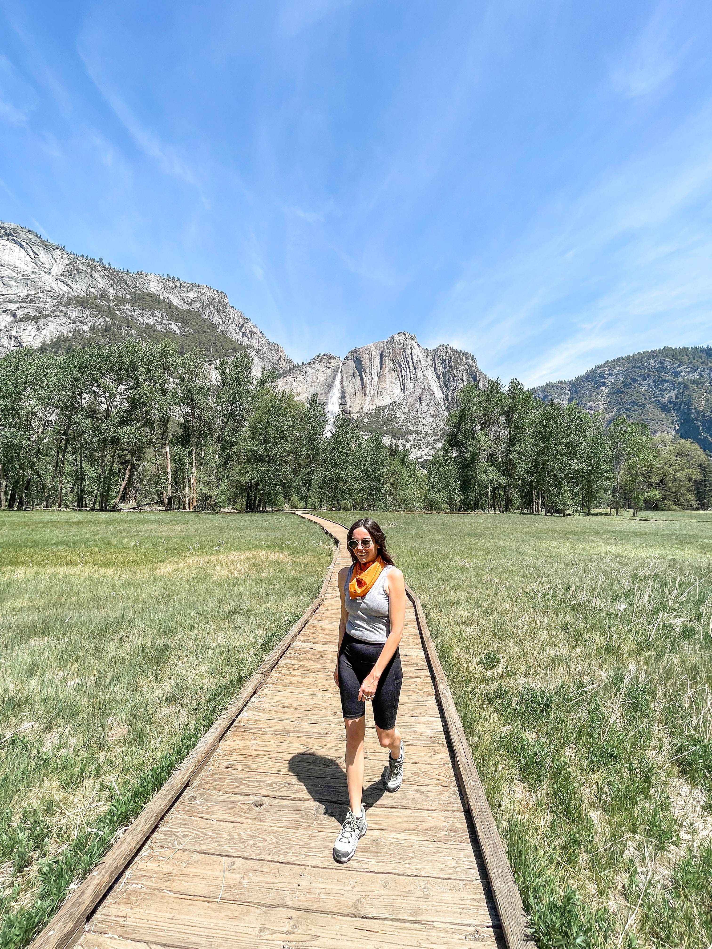 Author walking through Yosemite National Park