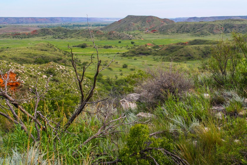 The vast wide open landscape of Alibates Flint Quarries National Monument in the Texas Panhandle.