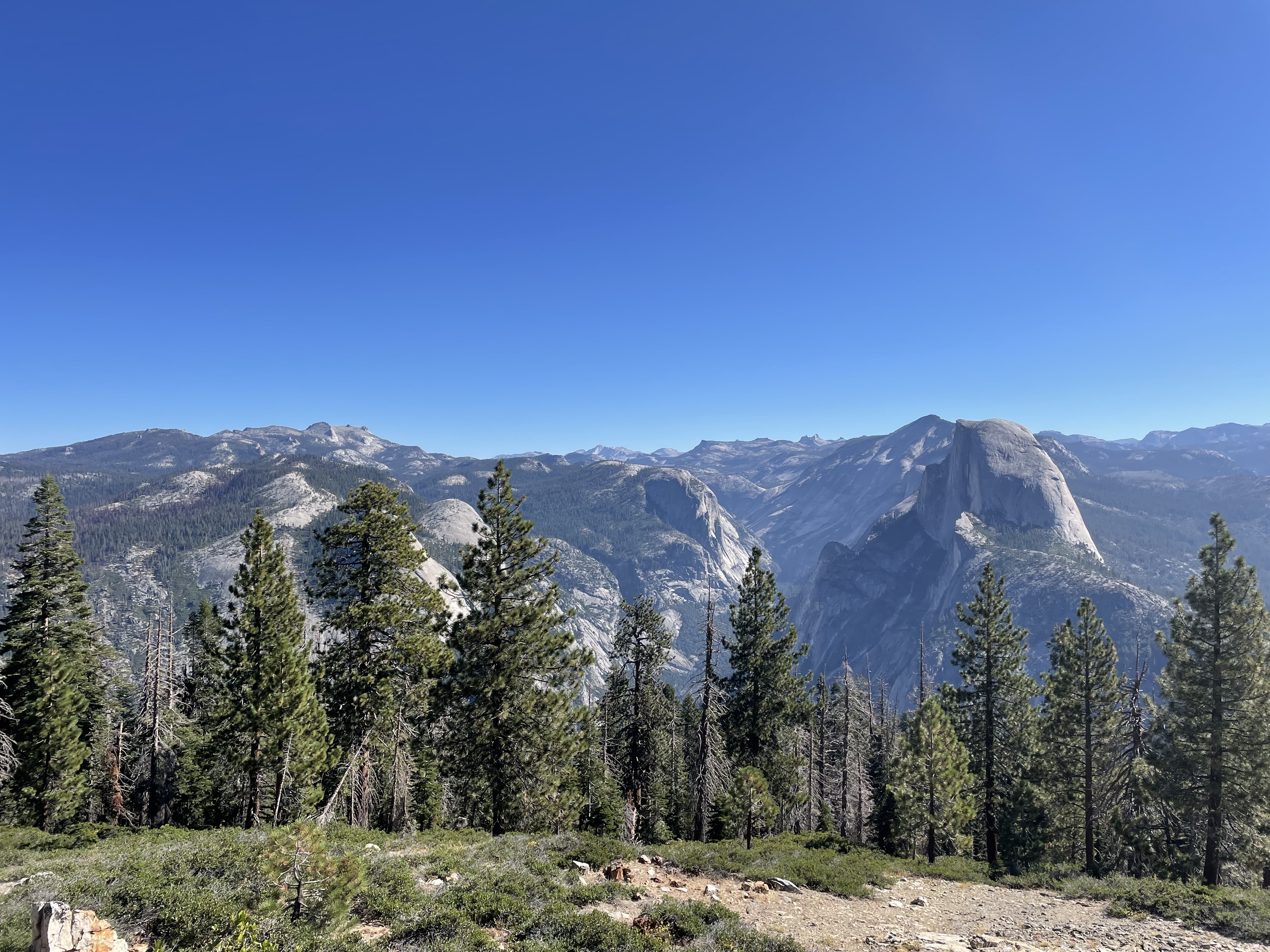 A landscape view of Sentinel Dome and Taft Point Loop