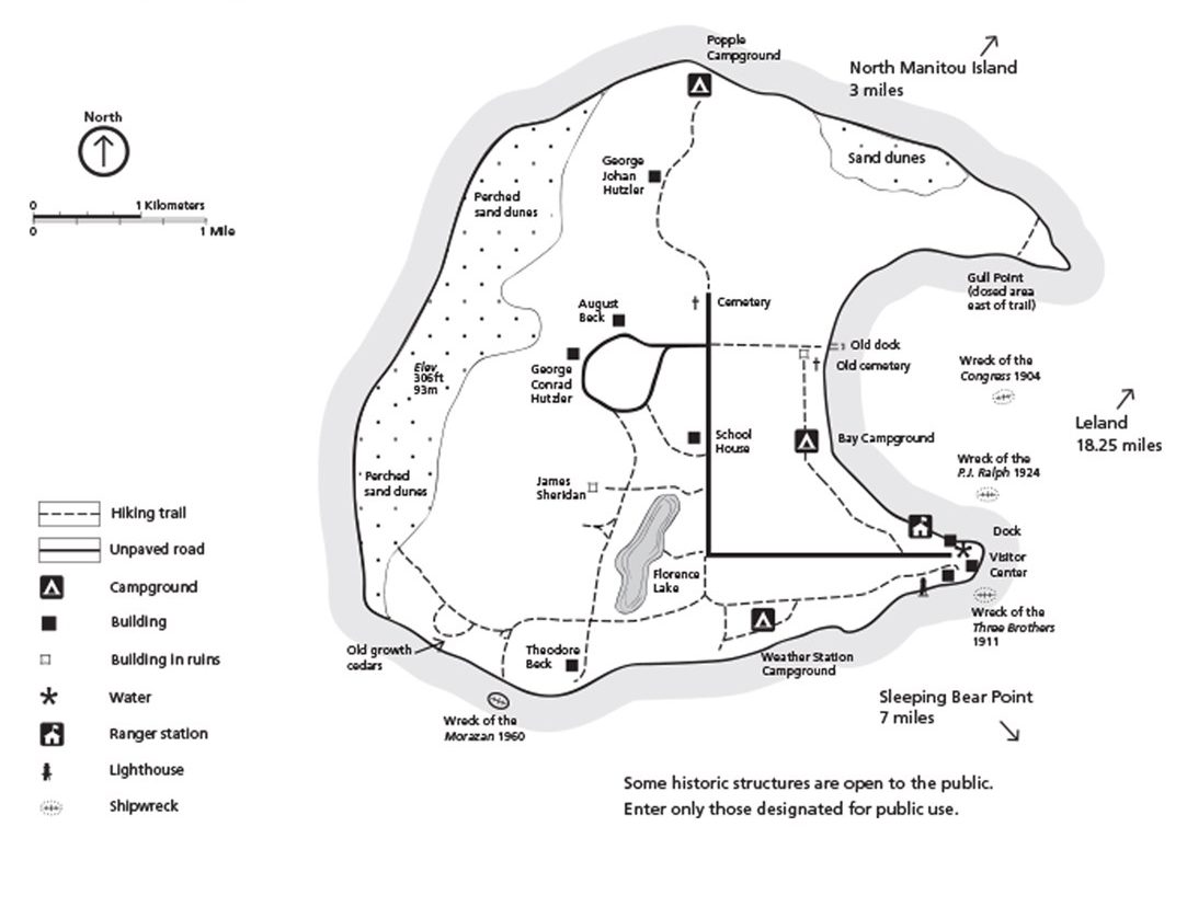 A map of South Manitou 