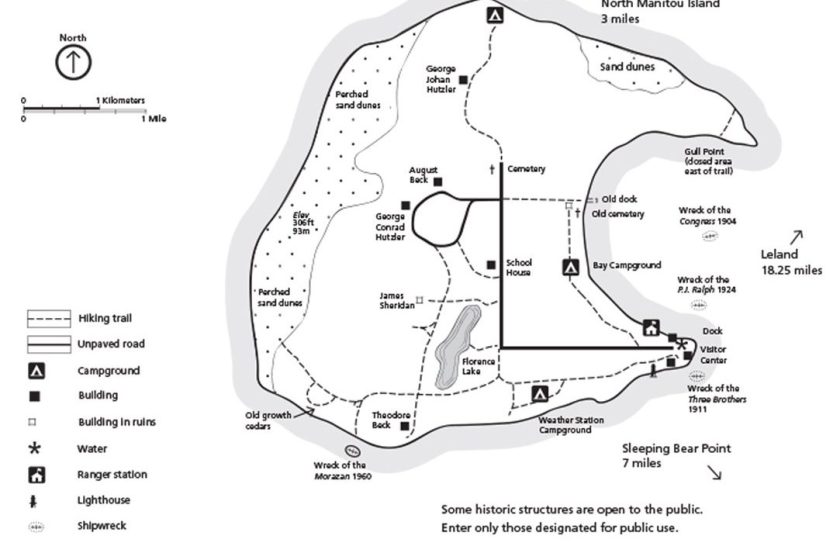 A map of South Manitou