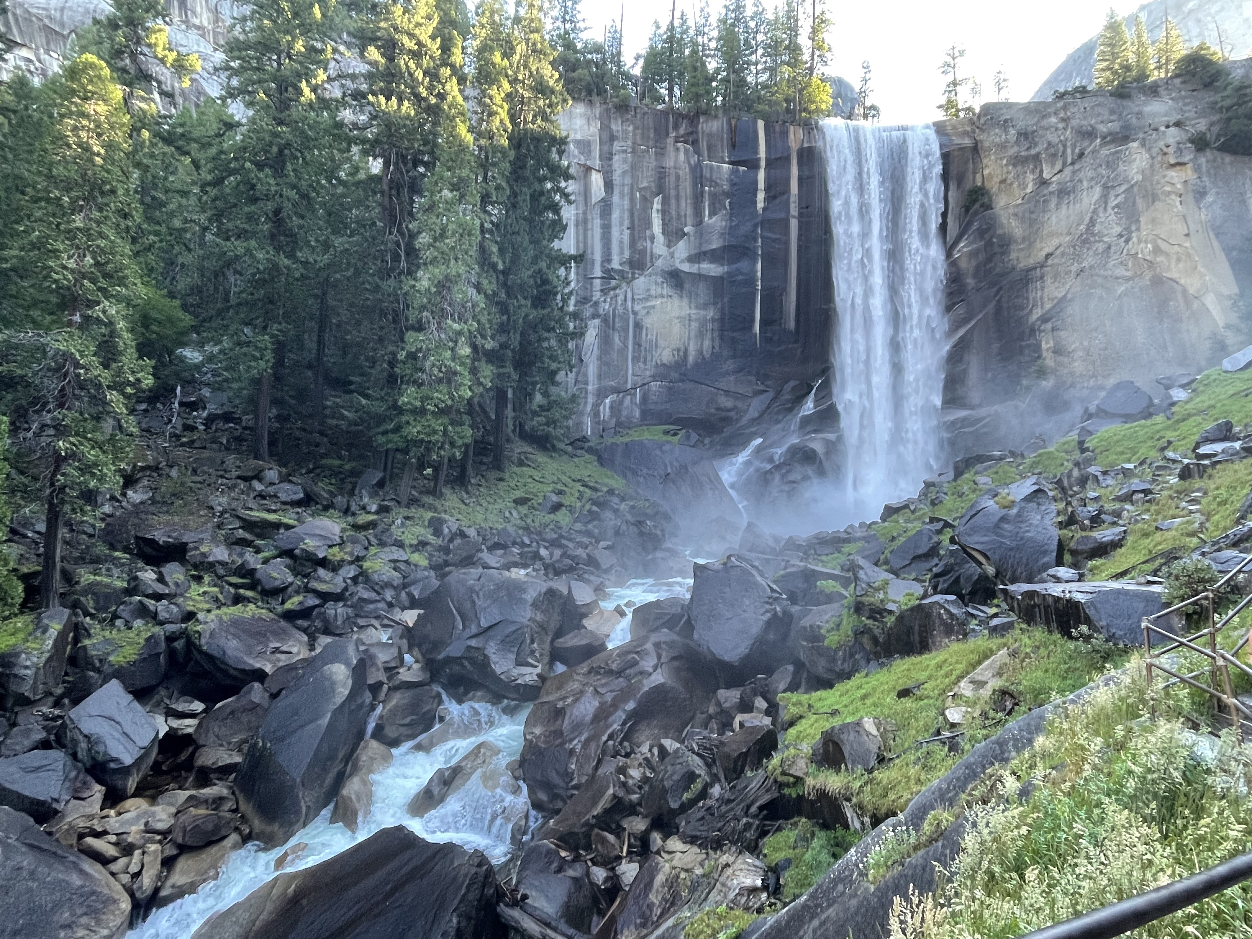 A waterfall view during the Vernal Falls and Clark Point hike 