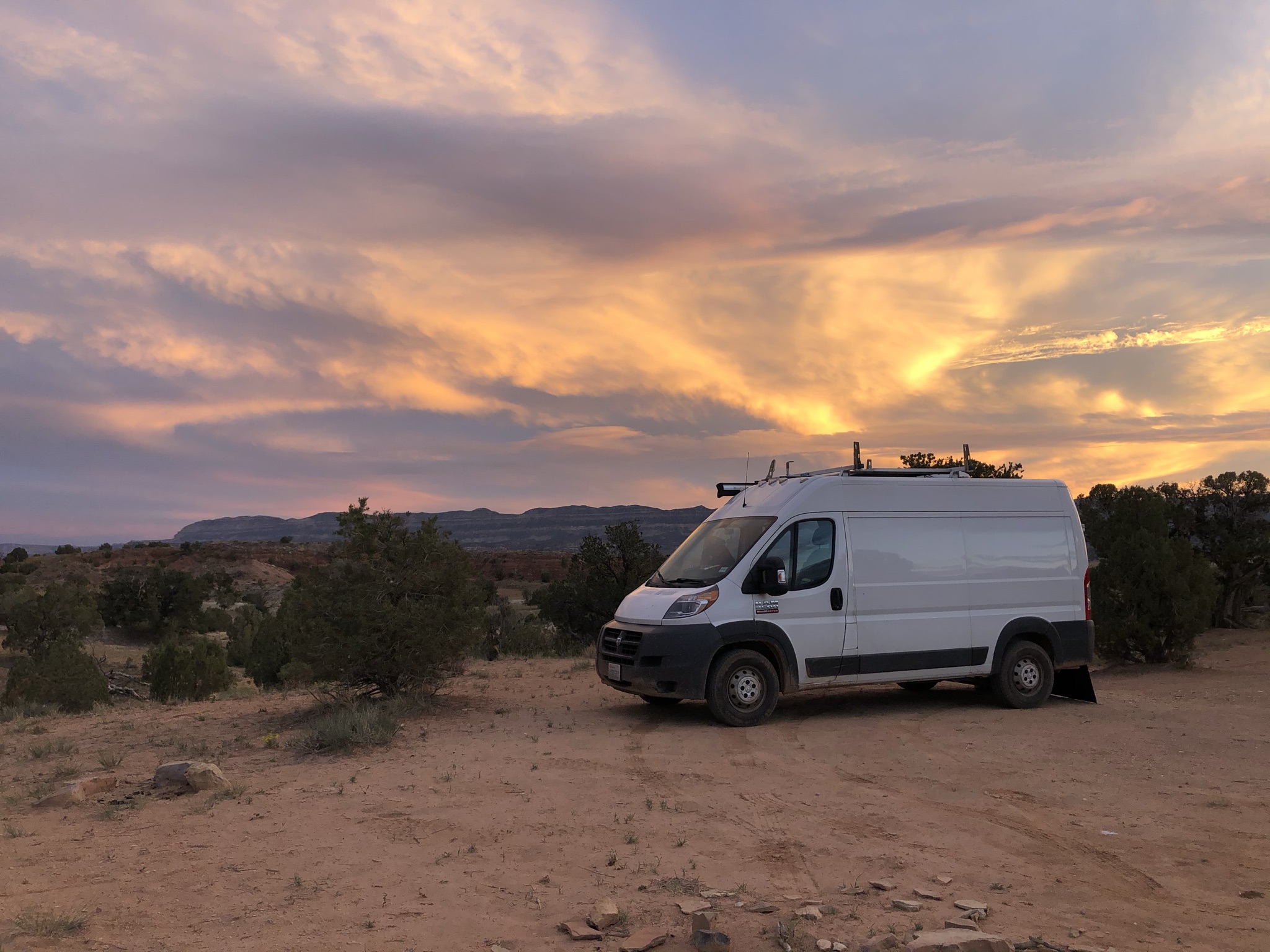 Dispersed van camping on Hole in the Rock Road, Escalante