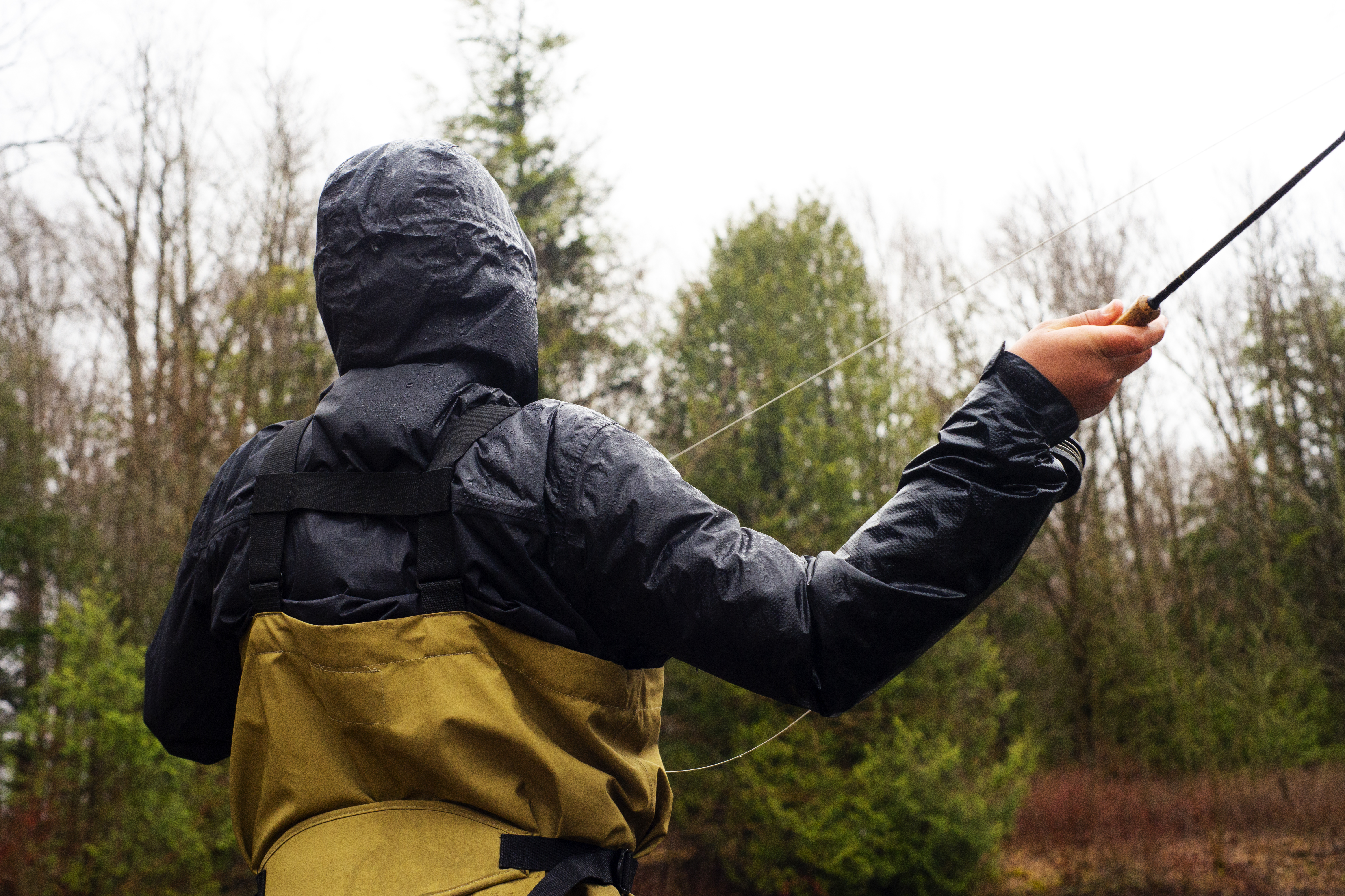Layers can be helpful while fishing in the fall, especially when it rains.