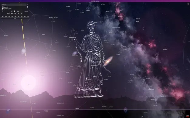 A screenshot from the astrology app, Night Sky