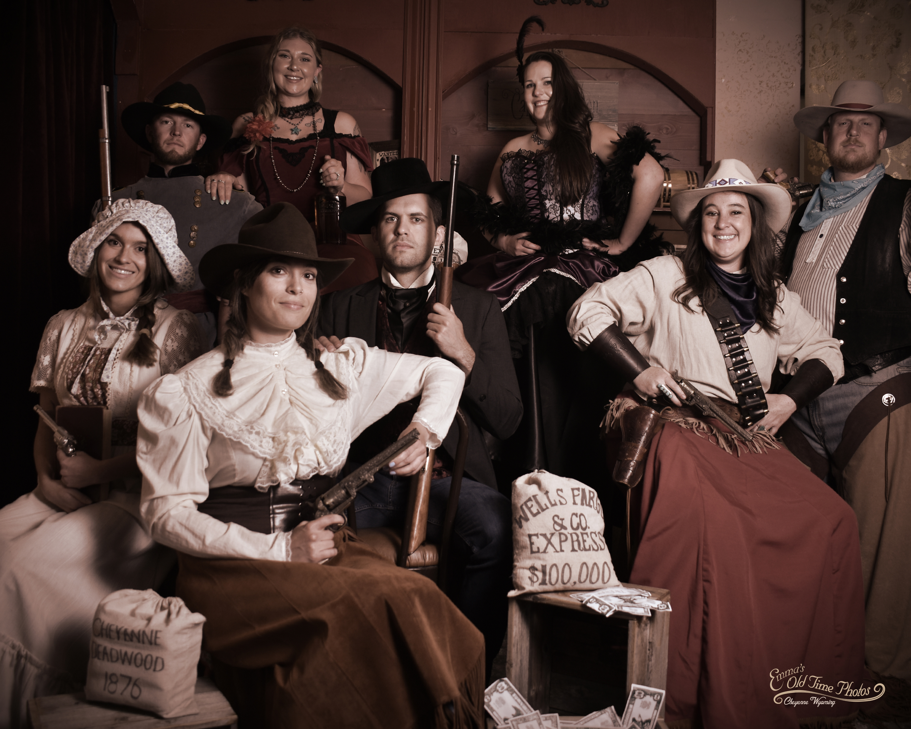 Posing on the bar at Emmas Old Time photos. 