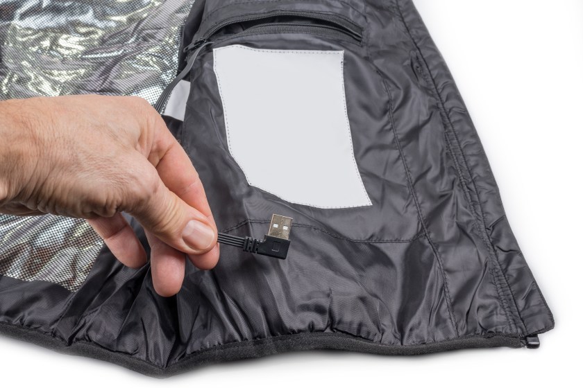USB Electric heated vest on a white