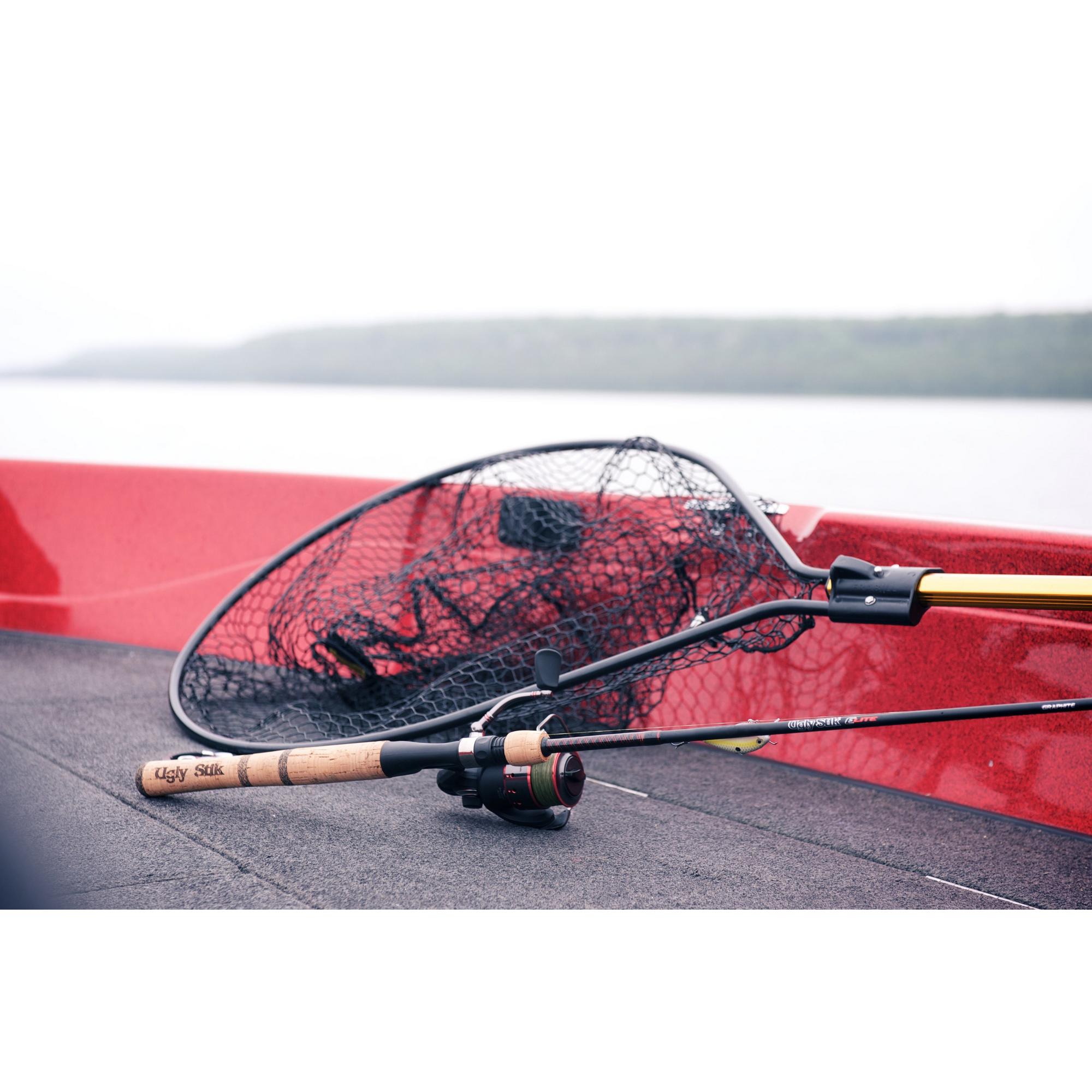 An Ugly Stik fishing rod on a boat