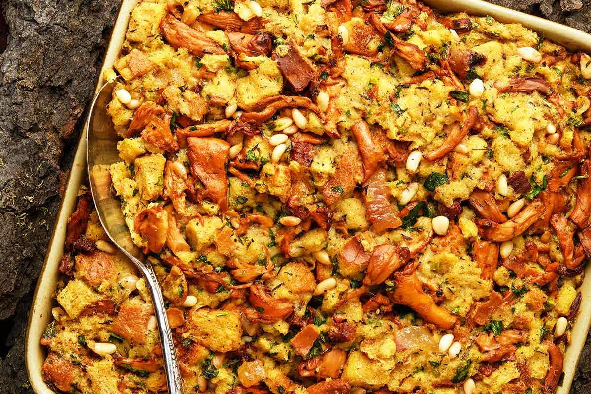 wild mushroom stuffing Holly A. Heyser for Hunt Gather Cook