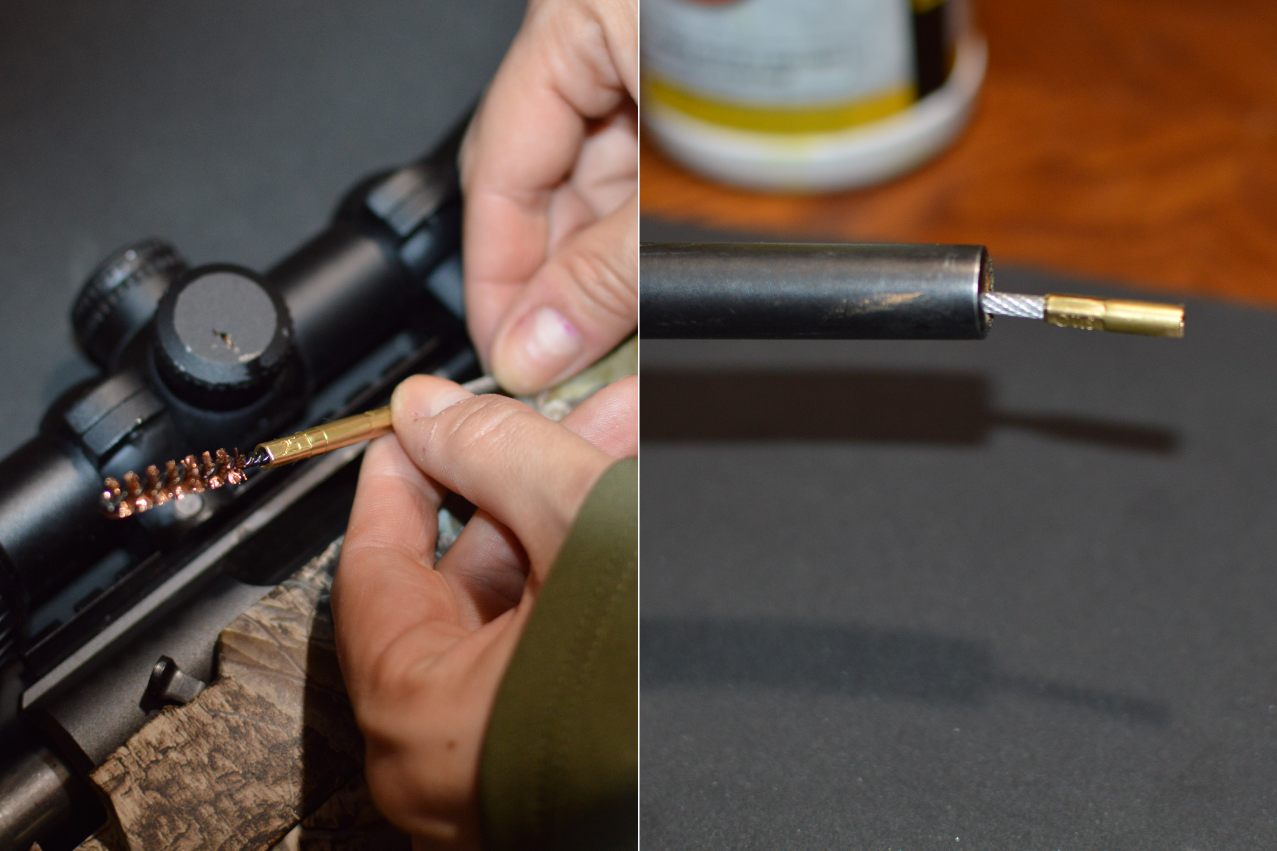 cleaning a rifle