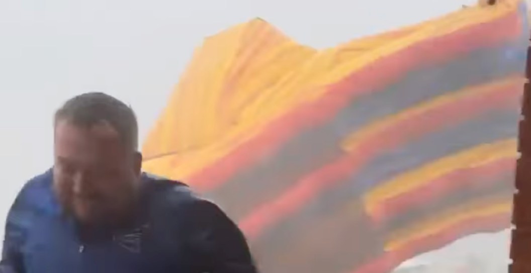 Thunderstorm Sends Bounce House Flying As Attendees Panic