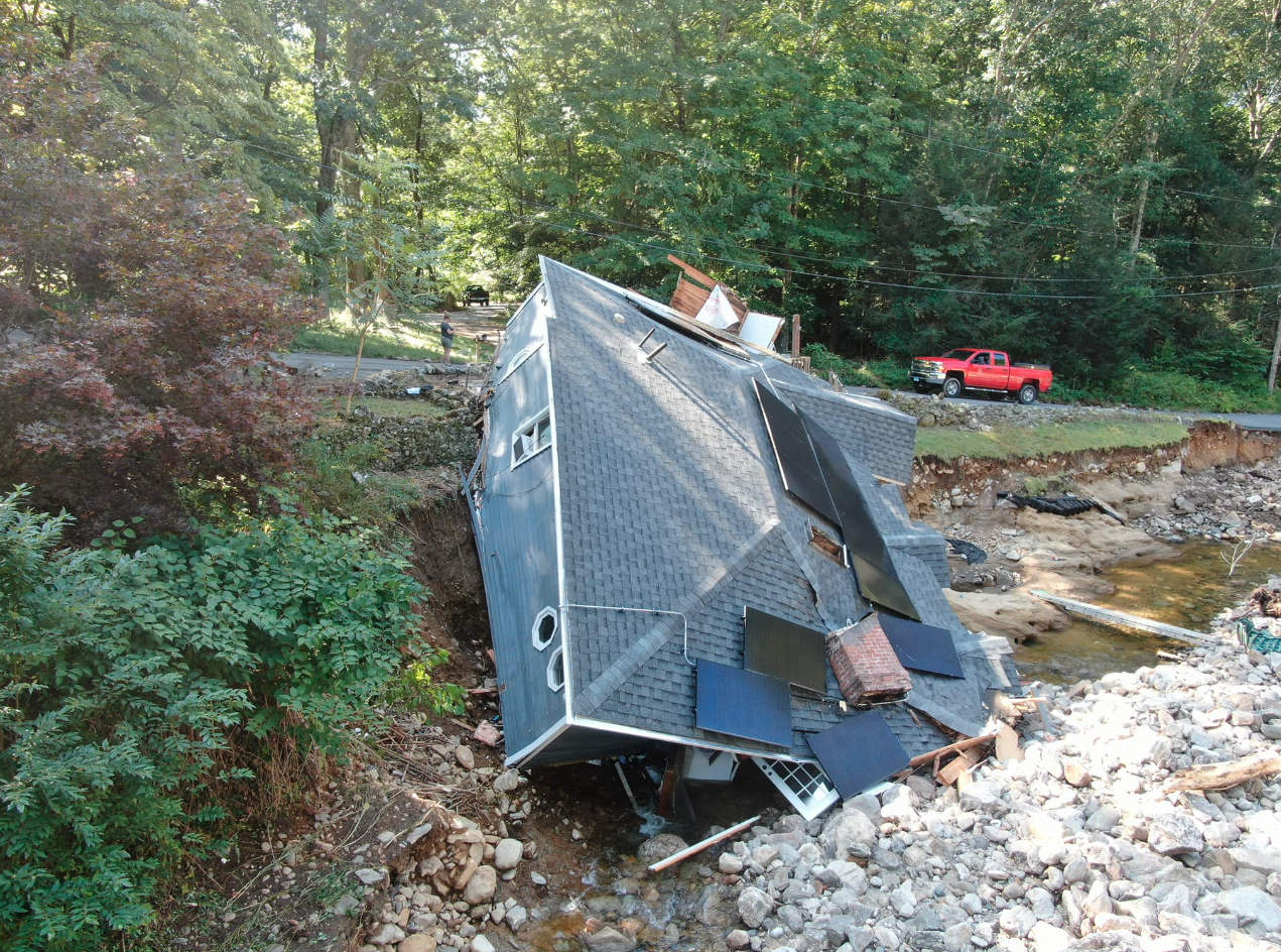 collapsed home