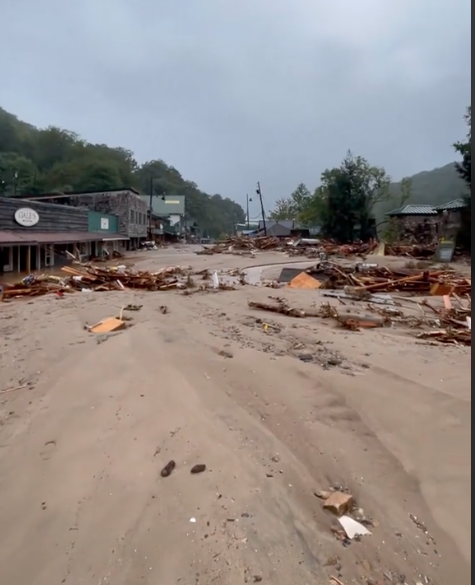Chimney Rock North Carolina after Hurricane Helene