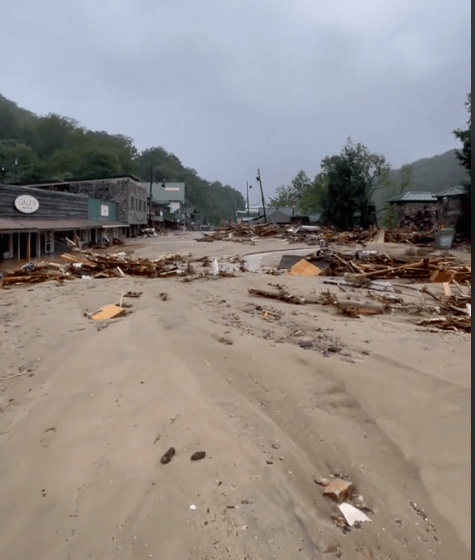 Chimney Rock North Carolina after Hurricane Helene