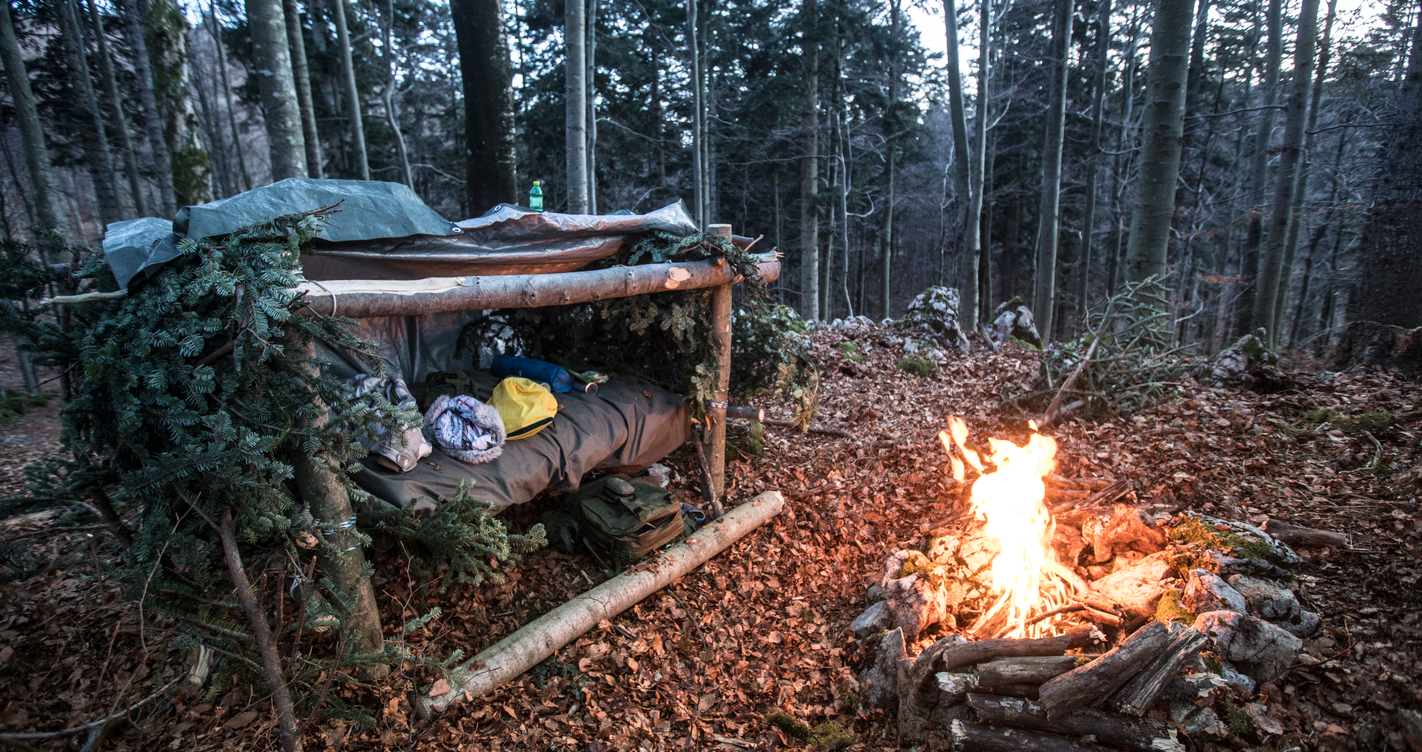 building a successful shelter in the woods get off the ground
