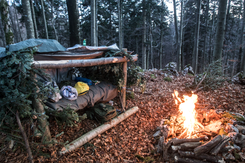 building a successful shelter in the woods get off the ground